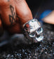 Black Diamond Eye Silver Skull RIng