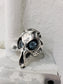 Sterling Silver Wild Skull Ring with Topaz Eyes
