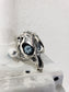 Sterling Silver Wild Skull Ring with Topaz Eyes