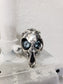 Sterling Silver Wild Skull Ring with Topaz Eyes