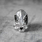 Saber Skull Ring with Black Diamond Eyes