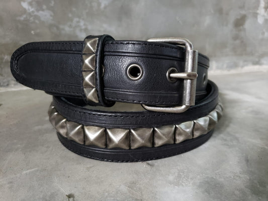 Pyramid Studded Leather Punk Belt