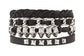 Leather and Metal Skull Multi-strand Studded Cuff