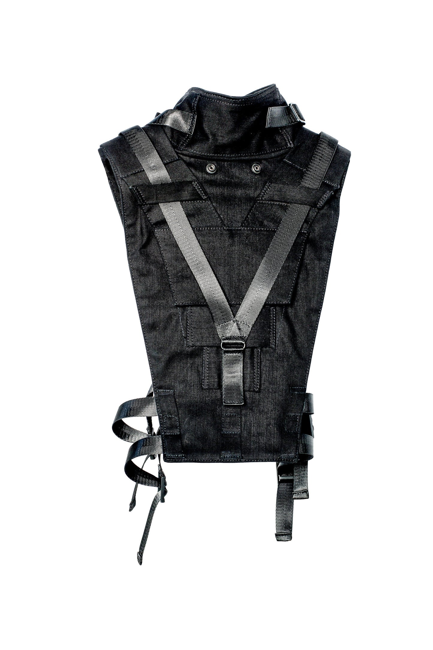 Black Shadow Tech Wear Hood Vest by Jungle Tribe