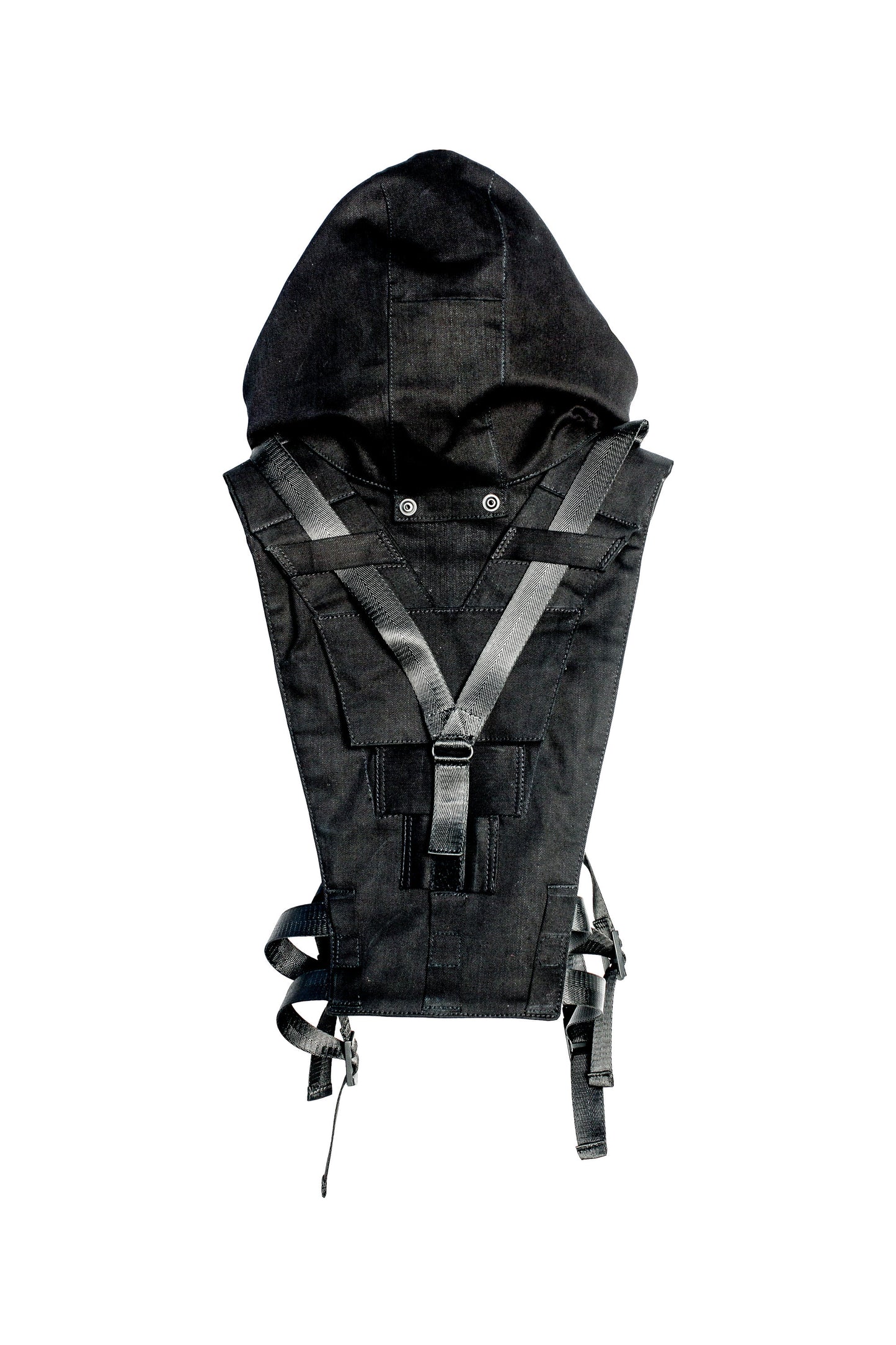 Black Shadow Tech Wear Hood Vest by Jungle Tribe