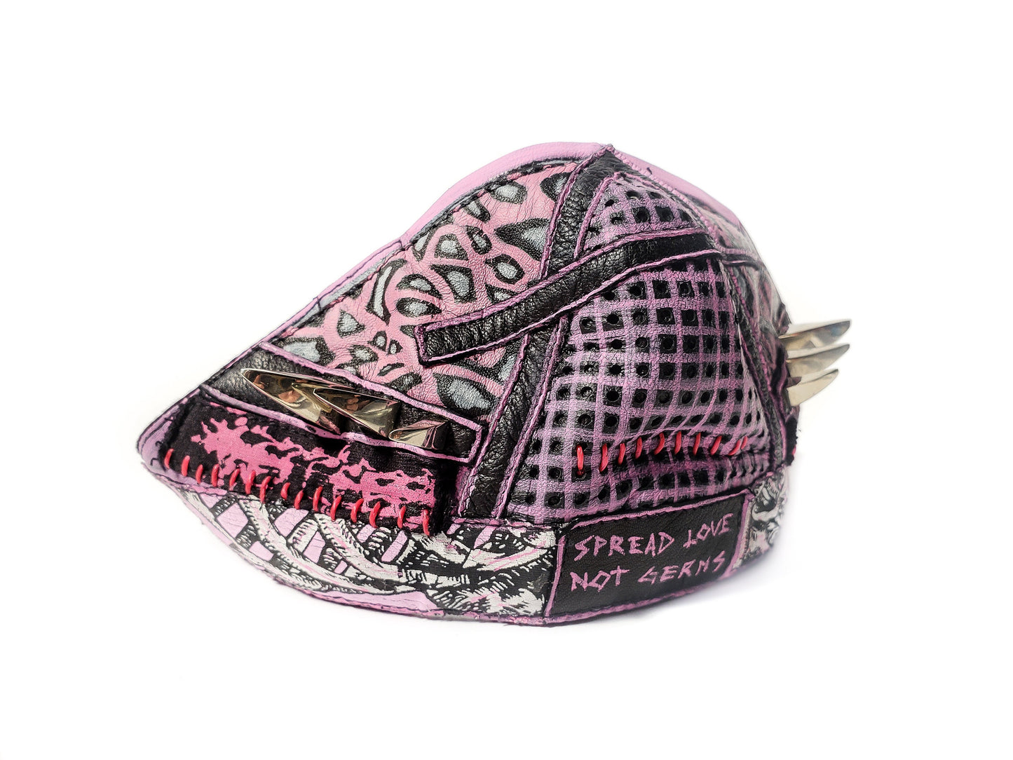 Spread Love Not Germs Pink Cyberpunk Protective Mask