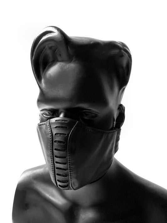 Stealth Profile 2.0 Adjustable Adult Leather Face Mask With Filter and Ear Hook