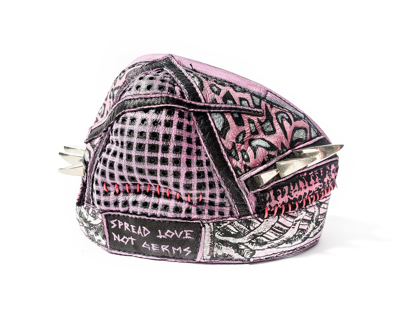 Spread Love Not Germs Pink Cyberpunk Protective Mask
