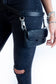 Sleek Black Leather Pocket Belt