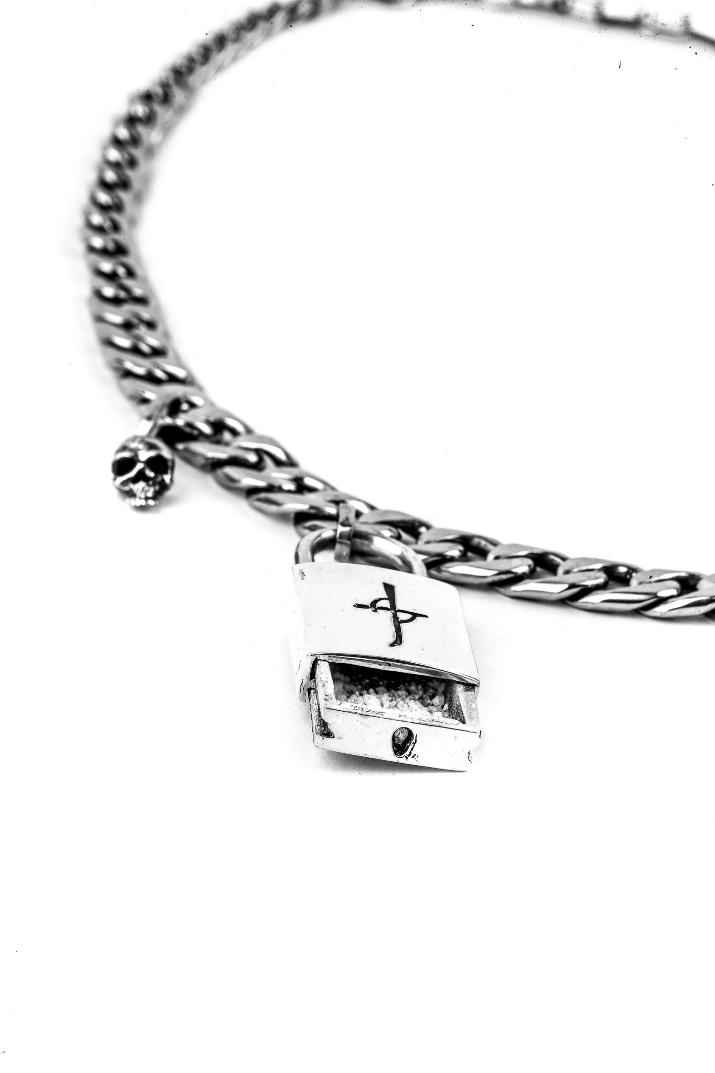 Anarchy Silver Chainlink Stash Necklace