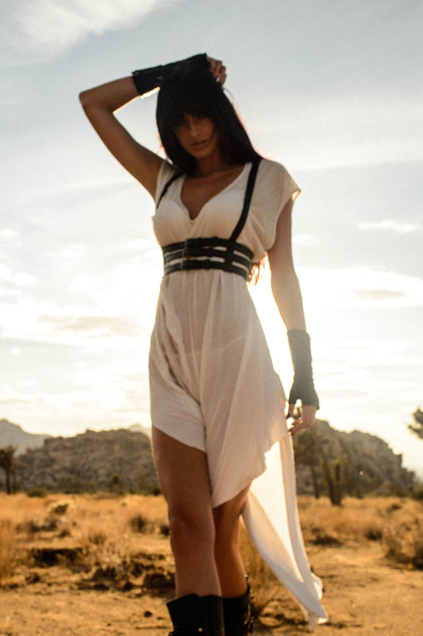 TRIPLE THREAT Black Leather Body Harness w/ Convertible Wallet Pockets