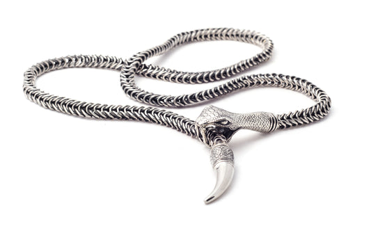 DIAMOND BACK snake necklace