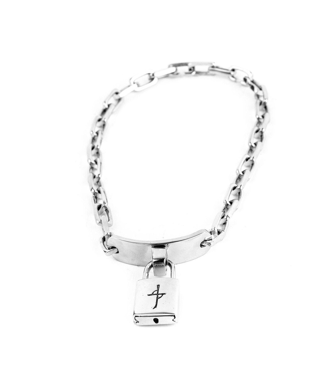 Stash Lock Choker Chain Necklace
