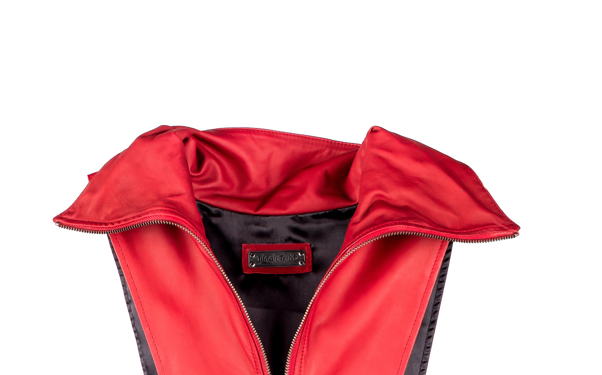 RED NINJA KOMBAT Tech Wear Hooded Crop Top Vest in soft Red