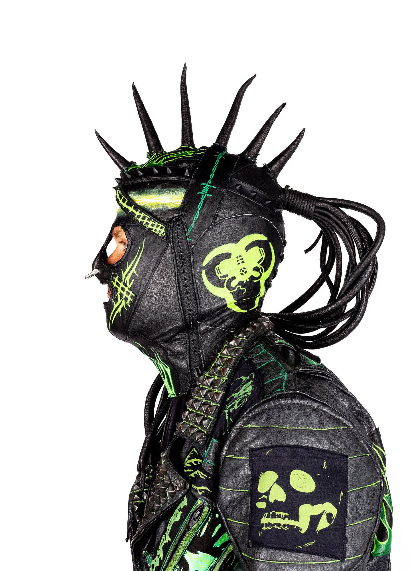 Green Machine Leather Full Face Gimp Mask