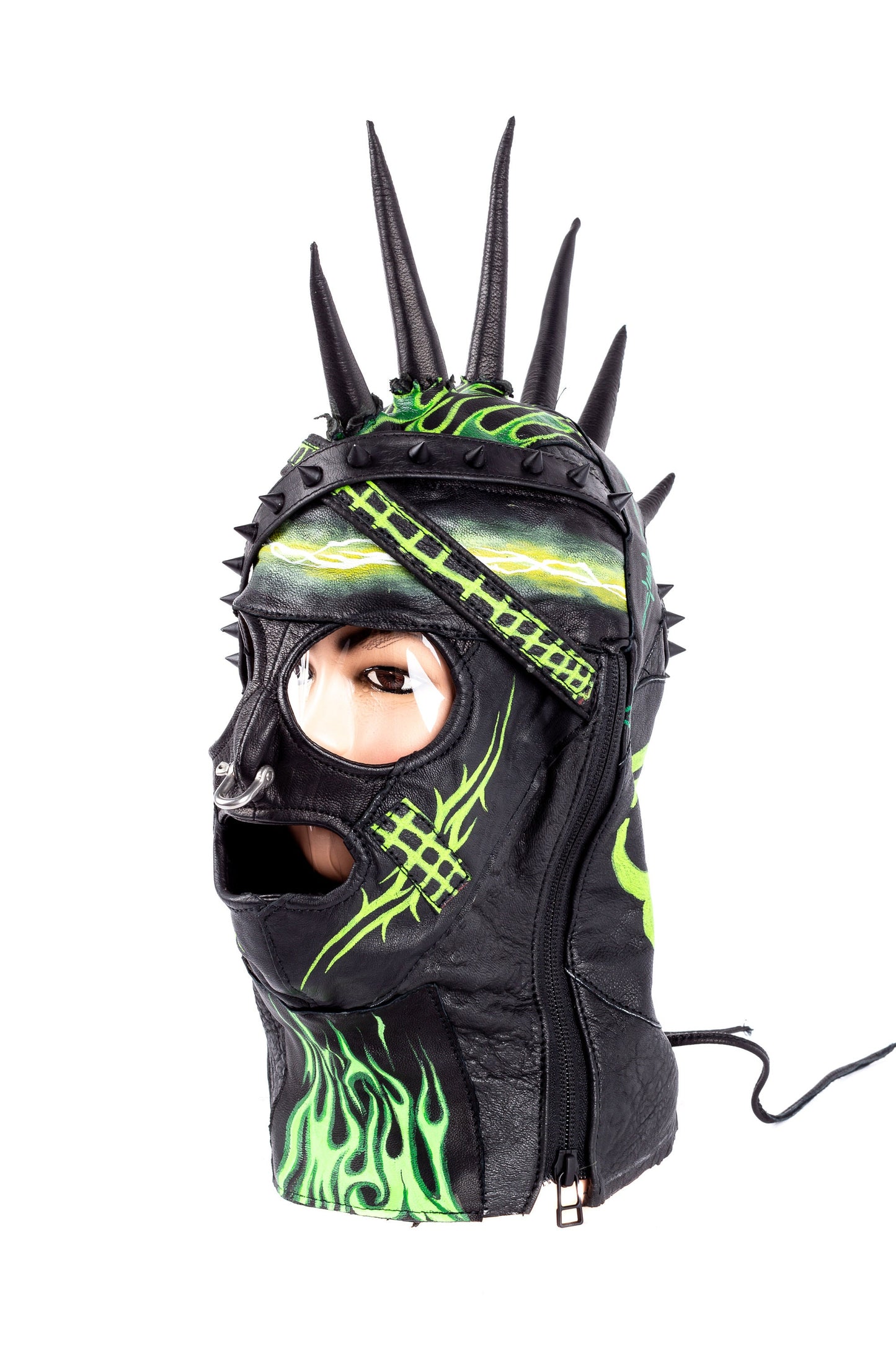 Green Machine Leather Full Face Gimp Mask