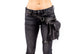 Edge Tactic Black Leather Holster and Hip Bag Utility Belt with Silver Hardware