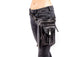 Edge Tactic Black Leather Holster and Hip Bag Utility Belt with Silver Hardware