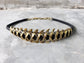 Spinal Core in Brass and Black Leather Choker