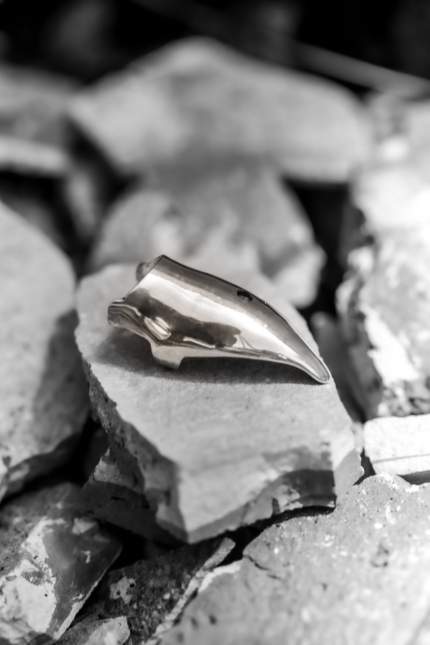 Silver and Black Diamond Nail Armor Claw Ring
