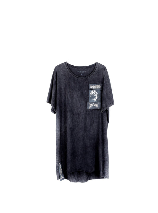 Washed Out Charcoal Zombie Skull Unisex Oversized T-shirt