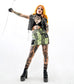 Neon Viper Skull Mini Skirt w/ Chain New