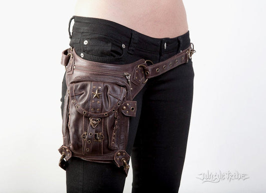 BLASTER 4.0 Brown Leather Convertible Shoulder Bag Waist Holster and Hip Bag