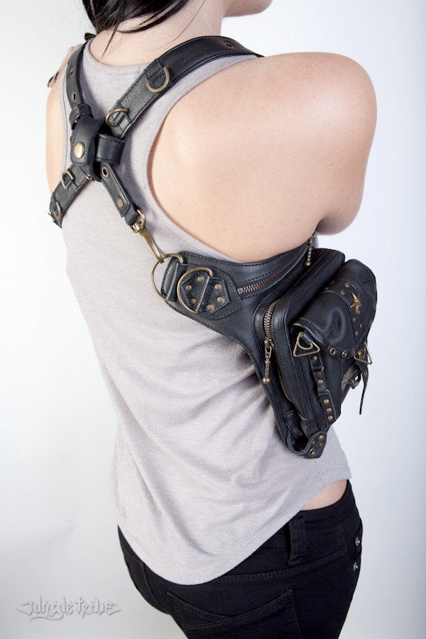 BLASTER 4.0 Black Leather Shoulder Holster and Hip Bag