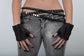 Beastly Leather & Snakeskin Fingerless Gloves