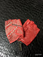 BLAM ROCK Red Leather Studded Fingerless Gloves