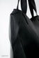 METRIC RAVEN Minimalist Big Black Hobo Tote Bag