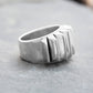 Flanged Silver Spike Ring