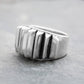 Flanged Silver Spike Ring